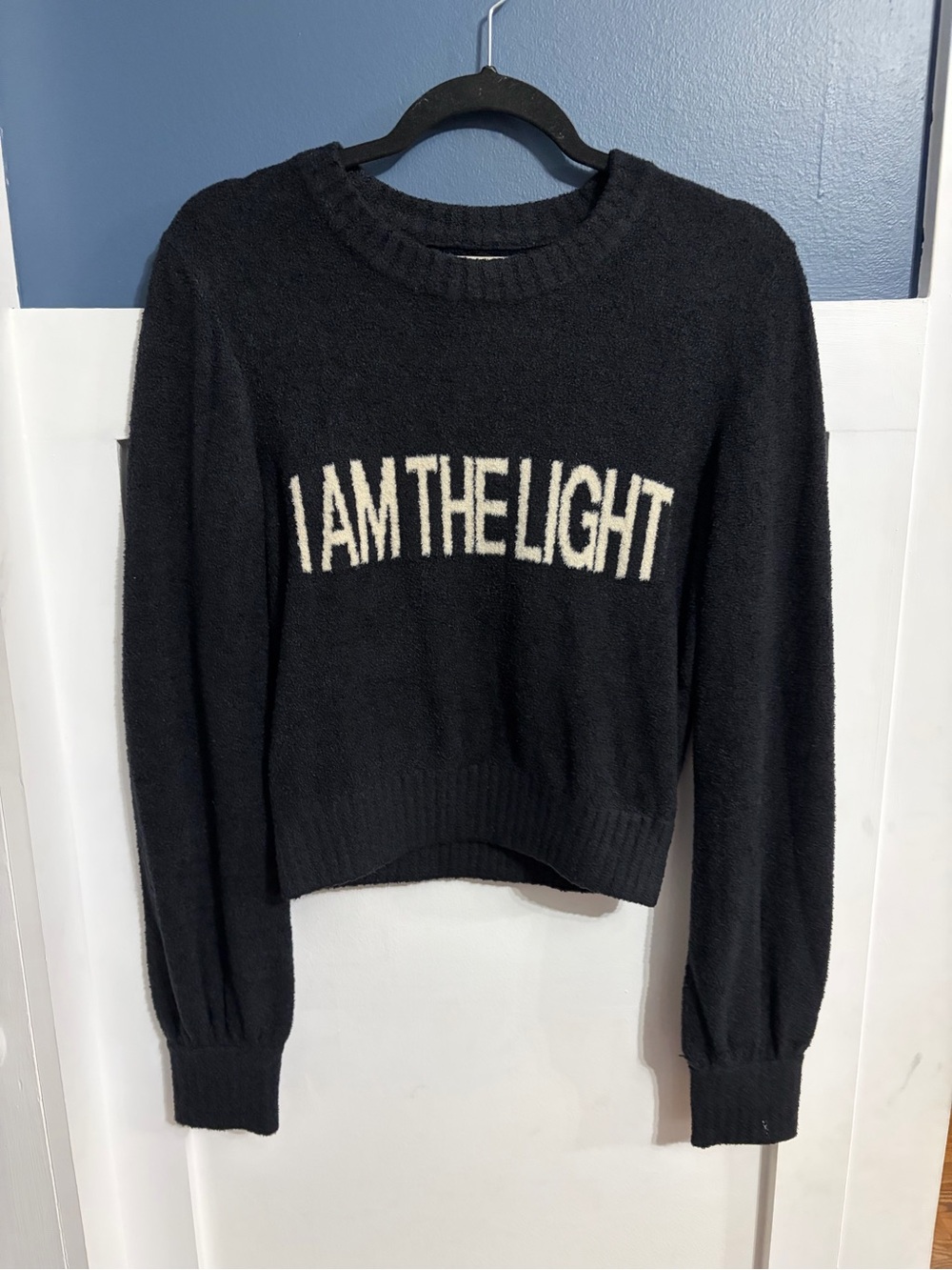 Spiritual Gangster Women's I Am The Light Melody Sweater Black/Cream Size Small